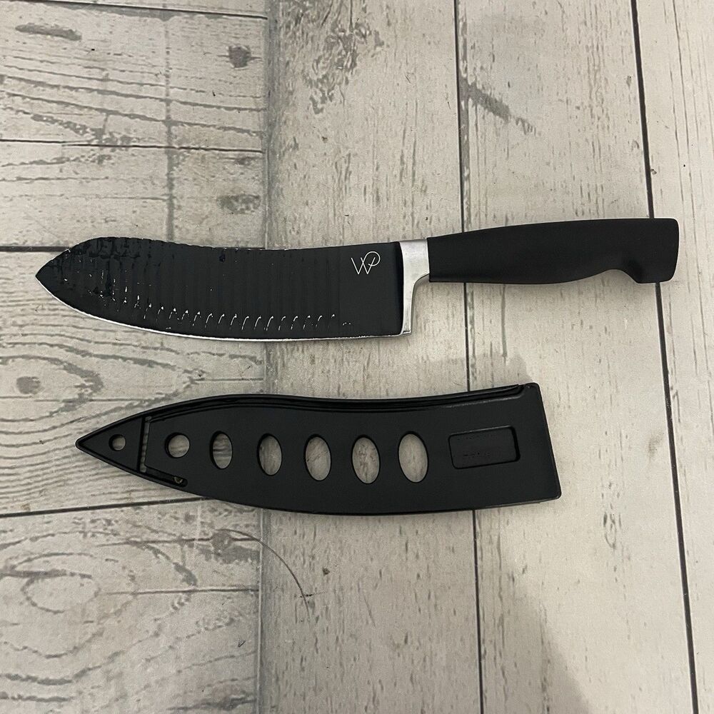 Wolfgang Puck 7" Grooved Rocking Knife with Plastic Sheath 0315